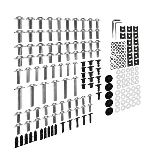Karosserieschrauben Motorrad Komplette Voll Verkleidung Schrauben Kit Muttern Clips Für ZRX1100 ZRX120 ZZR1200 ZZR1400 ZZR400 ZZR250(Silver) von FIGULI