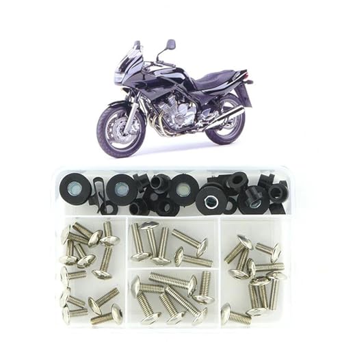 Karosserieschrauben Motorrad-Komplettsatz Für Verkleidungsschrauben Für Yamaha DIVERSION XJ600 1992-2000 2001 2002 2003 2004, Schrauben, Stahlklammern, Schnellmuttern, Abdeckschrauben(Silver) von FIGULI