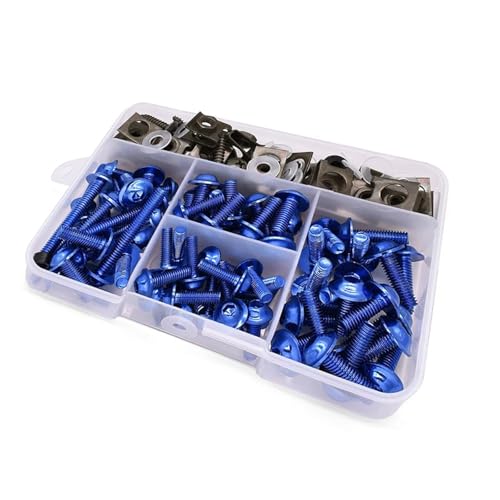 Karosserieschrauben Motorrad-Komplettsatz Für Verkleidungsschrauben Und -Clips Für Suzuki GS500E GSX250 GSX550 GSX1250 GSX1400 GSX650F Karosserieschrauben Und -Clips Mutternabdeckungen(Blu) von FIGULI