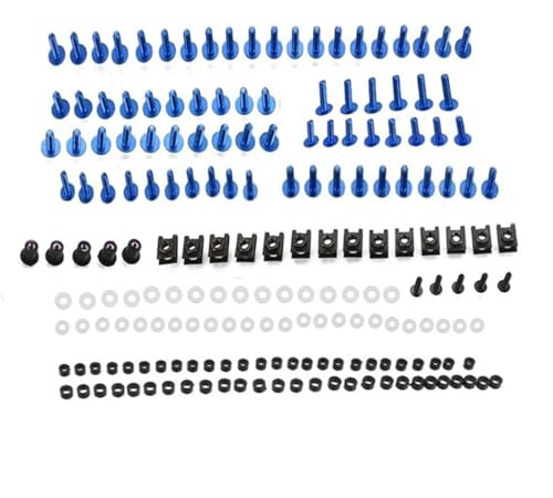 Karosserieschrauben Motorrad Modifizierte Teile Für Aprilia SR50 SR50R SR 50 R Faktor SR50MY Tuono125 Tuono660 2014-2024 Windschutzscheibenschrauben Motorradverkleidungsbolzensatz(Blu) von FIGULI
