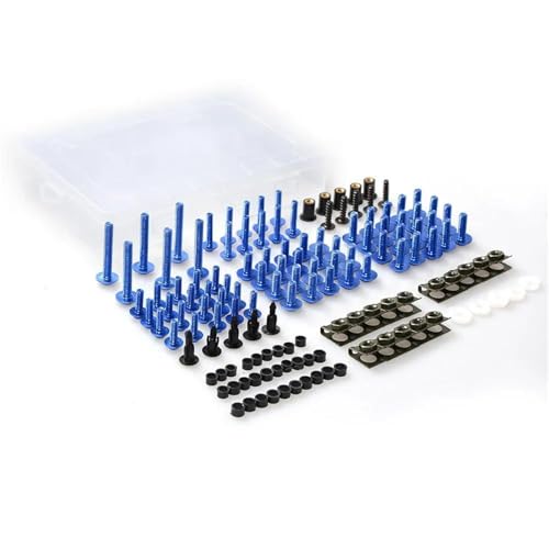 Karosserieschrauben Motorrad Modifizierte Teile Für BMW S1000 S1000RR S1000XR S1000R R XR RR 2009 2010 2011 2012-2016 Schrauben Windschutzscheibe Motorrad Verkleidung Bolt Kit(Blu) von FIGULI