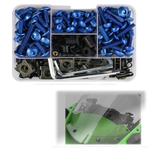 Karosserieschrauben Motorrad Modifizierte Teile Für CBR650R CBR500R CBR300R CBR 650R 500R 300R Schrauben Windschutzscheibenschrauben Motorradverkleidungsbolzen-Kit(Blu) von FIGULI