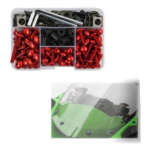 Karosserieschrauben Motorrad Modifizierte Teile Für CBR650R CBR500R CBR300R CBR 650R 500R 300R Schrauben Windschutzscheibenschrauben Motorradverkleidungsbolzen-Kit(Rosso) von FIGULI