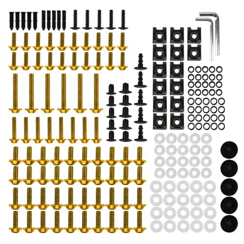 Karosserieschrauben Motorrad Modifizierte Teile Für Cb750 CB919 Cb900f CB599/CB600F Für Hornet 250 Windschutzscheibenschrauben Motorradverkleidungsbolzen-Kit(Yellow) von FIGULI