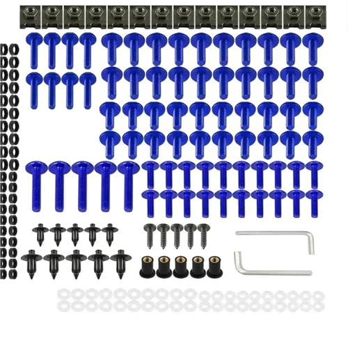 Karosserieschrauben Motorrad Modifizierte Teile Für Ducati Monster 620 659 695 696 796 797 + 800 821 Stealth/Stripe Windschutzscheibenschrauben Motorradverkleidungsbolzen-Kit(Blu) von FIGULI