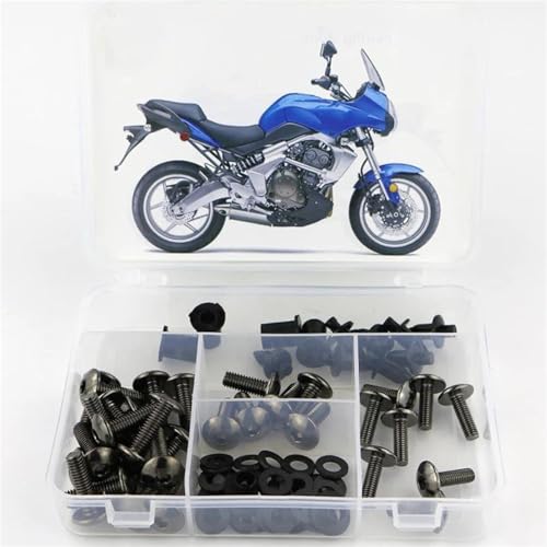 Karosserieschrauben Motorrad Modifizierte Teile Für Für Versys 650 2006 2007 2008 2009 Schrauben Windschutzscheibe Verkleidung Bolzen Kit(Metallic) von FIGULI