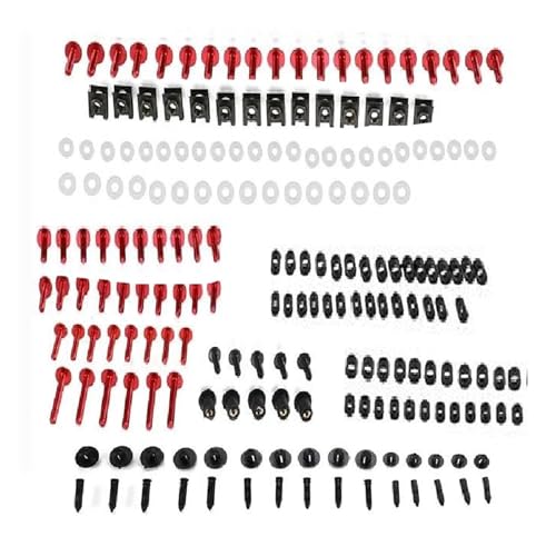 Karosserieschrauben Motorrad Modifizierte Teile Für VFR400 VFR400R VFR700 VFR750 VFR750F VFR750R VFR800 VFR800F Windschutzscheibenschrauben Motorradverkleidungsbolzen-Kit(Rosso) von FIGULI