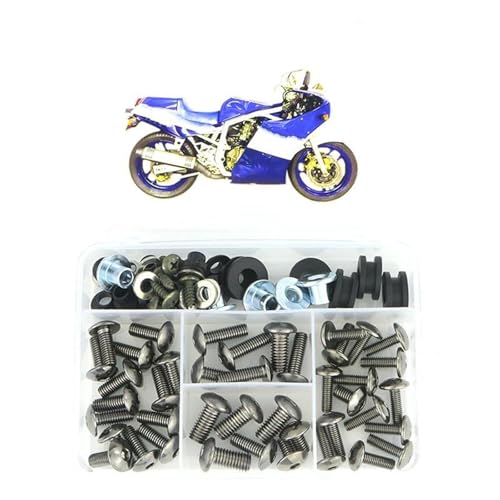 Karosserieschrauben Motorrad Modifizierte Teile Windschutzscheibenschrauben Für Suzuki GSX-R 750 1986-1987 GSXR750 GSXR Motorradverkleidungsbolzensatz(Metallic) von FIGULI