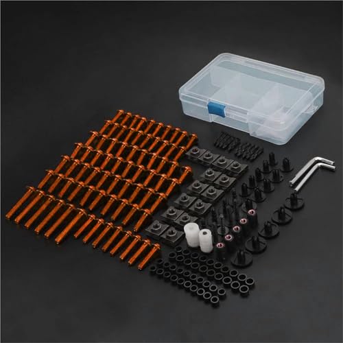 Karosserieschrauben Motorrad-Schraubensatz Schrauben, Muttern, Clips Für CB250 CB250R CB300F CB300R CB400 CB400F Komplette Vollverkleidungsschrauben(Orange) von FIGULI