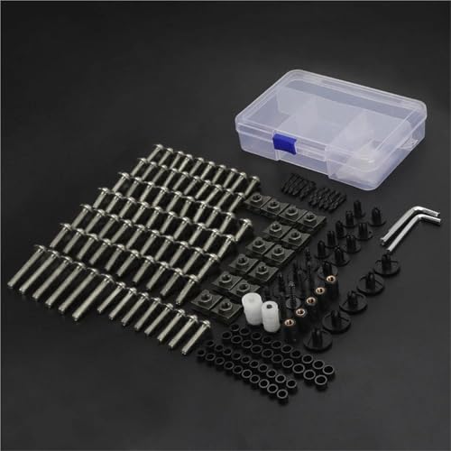 Karosserieschrauben Motorrad-Schraubensatz Schrauben, Muttern, Clips Für CB250 CB250R CB300F CB300R CB400 CB400F Komplette Vollverkleidungsschrauben(Silver) von FIGULI