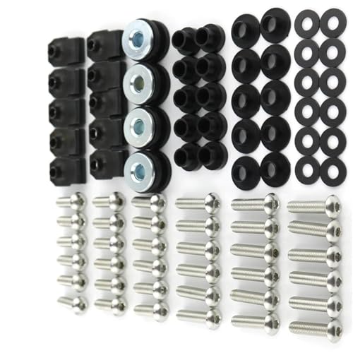 Karosserieschrauben Motorrad Verkleidung Bolzen Kit Für BMW S1000R 2014 2015 2016 2017 2018 2019 Komplette Voll Schrauben Schraube Edelstahl(Silver) von FIGULI