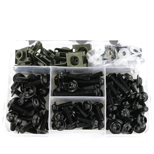 Karosserieschrauben Motorrad Verkleidung Bolzen Kit Körper Schrauben Für Aprilia Dorsoduro 750 1200 900 Caponord RXV SXV Schraube Mutter Clip(Nero) von FIGULI