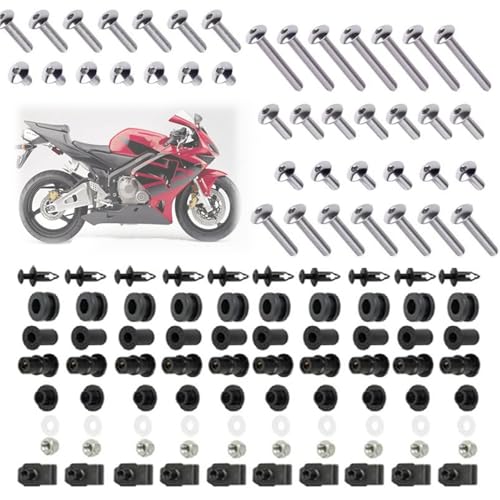 Karosserieschrauben Motorrad Verkleidung Bolzen Schraube Mutter Clip Kit Für CBR600RR 2003-2006 2005 2004 Zubehör(Silver) von FIGULI
