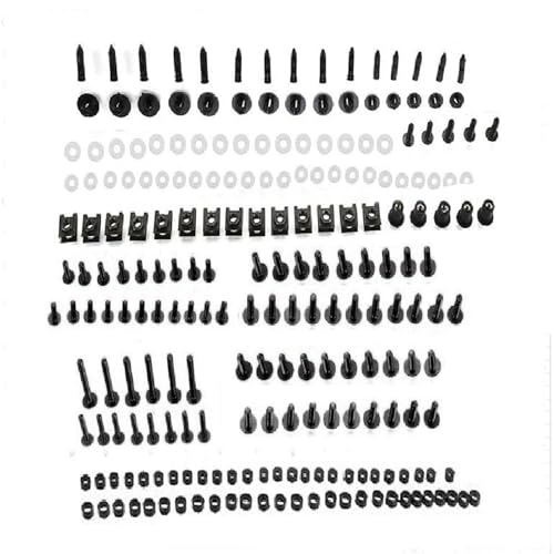 Karosserieschrauben Motorrad Verkleidung Bolzen Schraube Mutter Clip Kit Für Suzuki DR650 DR650S DR650SE Für INTRUDER 125 155 250 800 1400 1500 1800 1990-2024 Motorrad Zubehör(Nero) von FIGULI