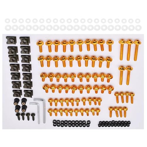 Karosserieschrauben Motorrad Verkleidung Bolzen Schraube Mutter Clip Kit Für Suzuki GSF1200 GSF1250 GSF650 BANDIT DL650 Dl 1000 650 Motorrad Zubehör(Yellow) von FIGULI