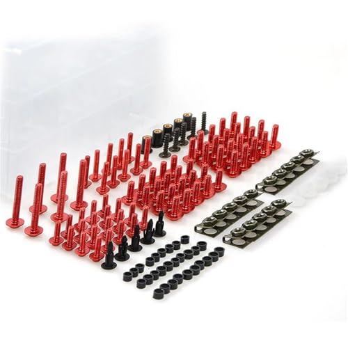 Karosserieschrauben Motorrad Verkleidung Bolzen Schraube Mutter Clip Kit Für Yamaha MT07 MT09 MT 07 09 2013 2014 2015 2016 2017 FZ07 FZ09 Motorrad Zubehör(Rosso) von FIGULI