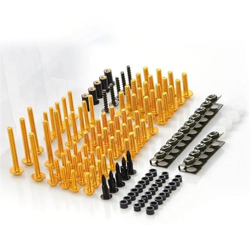 Karosserieschrauben Motorrad Verkleidung Bolzen Schraube Mutter Clip Kit Für Yamaha MT07 MT09 MT 07 09 2013 2014 2015 2016 2017 FZ07 FZ09 Motorrad Zubehör(Yellow) von FIGULI