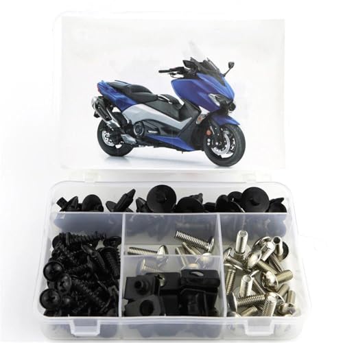 Karosserieschrauben Motorrad Verkleidung Bolzen Schraube Mutter Clip Kit Für Yamaha TMAX 530 TMAX530 2012-2016 2017 2018 2019 2020 2021 2022 2023 2024 Zubehör(Silver) von FIGULI