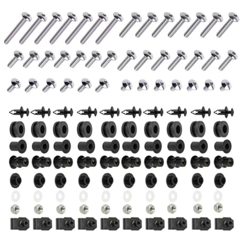 Karosserieschrauben Motorrad Verkleidung Bolzen Schraube Mutter Clip Kit Für Yamaha YZF-R6 2008-2016 2015 2014 2013 2012 2011 2010 2009 YZF R6 Zubehör(Silver) von FIGULI