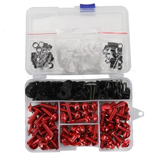 Karosserieschrauben Motorrad Verkleidung Bolzen Schrauben Kit Mutter Clips CNC Für REBEL CMX250C CMX250 CA250 CMX500 CMX300 REBEL 250 300 500 Motorrad Modifizierte Teile(Rosso) von FIGULI