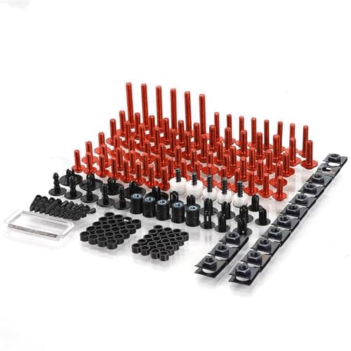 Karosserieschrauben Motorrad Verkleidung Clips Muttern Voll Verkleidung Schrauben Kit Für SYM CRUISYM 150 180 Für JOYRIDE 125 200 JET 14 JET X JOYMAX Z 125/250/300 MAXSYM 400i 600i(Rosso) von FIGULI
