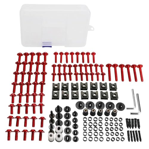 Karosserieschrauben Motorrad Verkleidung Schrauben Für YAMAHA YZF R125 R25 R15 V3 R6 R3 YZFR1 R1S R1M Körper Muttern Zubehör(Rosso) von FIGULI