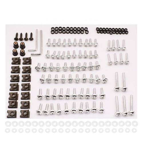 Karosserieschrauben Motorrad Verkleidung Schrauben Für Zx 11 ZX1100 ZX7R ZX9 ZX6 ZX9R ZXR400 ZZR600 Körper Schrauben Muttern Zubehör(Silver) von FIGULI