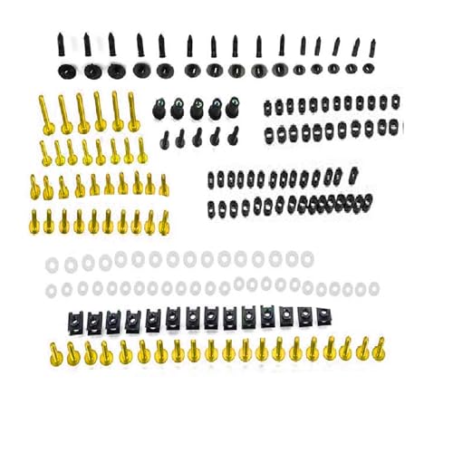 Karosserieschrauben Motorrad Verkleidung Schrauben Kits Karosserie Schrauben Muttern Für EX250 EX300 Für NINJA EX500R GPZ250 GPZ500S Für GTR1400 CONCOUR 1983-2022 2023 2024(Yellow) von FIGULI