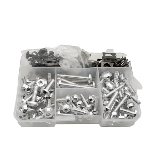 Karosserieschrauben Motorrad Verkleidung Schrauben Muttern Kit Für BMW S1000R S1000 Für Benelli Be300 Be600 Tnt/be 300 600 Körper Fastener Clips Schraube(Silver) von FIGULI