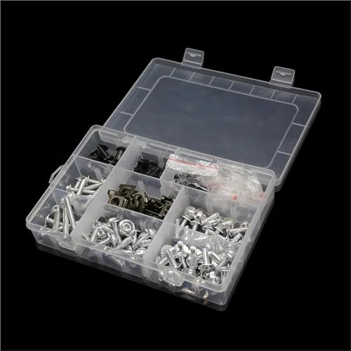 Karosserieschrauben Motorrad Verkleidung Schrauben Muttern Kit Für CB125R CB150R CB190R CB250R CB400 CB500X CB500R CB650F Körper Fastener Clips Schraube Muttern(Silver) von FIGULI