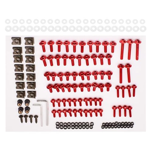 Karosserieschrauben Motorrad Verkleidung Schrauben Muttern Kit Für Yamaha WR 250F 250 F XJR1300 FJR1300 XJR1300 400 FJR 1300 Körper Fastener Clips Schraube Muttern(Rosso) von FIGULI