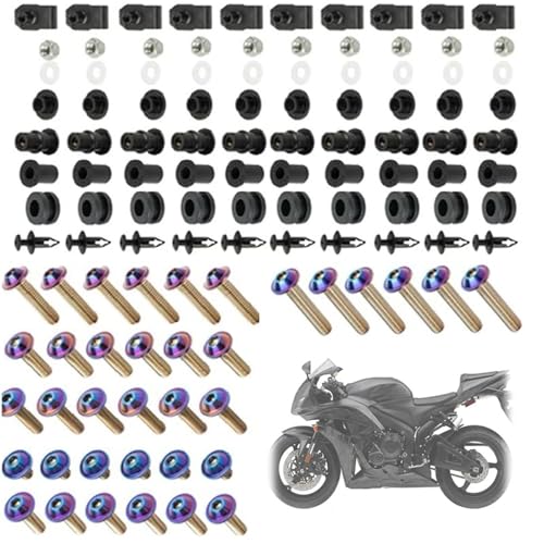 Karosserieschrauben Motorrad Verkleidung Windschutzscheibe Schrauben Kit Für CBR600RR 2007-2012 2011 2010 2009 2008 Mutter Clips Körper Muttern Zubehör(Purple) von FIGULI