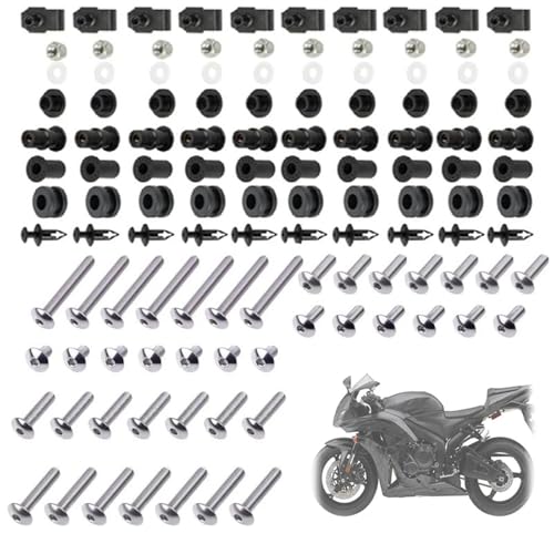 Karosserieschrauben Motorrad Verkleidung Windschutzscheibe Schrauben Kit Für CBR600RR 2007-2012 2011 2010 2009 2008 Mutter Clips Körper Muttern Zubehör(Silver) von FIGULI