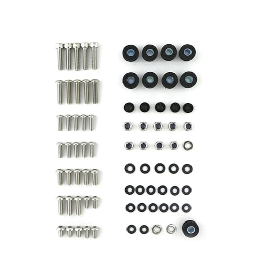 Karosserieschrauben Motorrad Verkleidung Windschutzscheibe Schrauben Kit Für GPZ900R 1984-1993 1994 1995 1996 Mutter Clips Körper Muttern Zubehör(Silver) von FIGULI