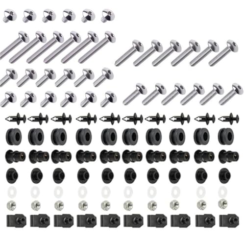 Karosserieschrauben Motorrad Verkleidung Windschutzscheibe Schrauben Kit Für SUZUKI GSX-R1000 2007-2008 K7 K8 Mutter Clips Körper Muttern Zubehör(Silver) von FIGULI