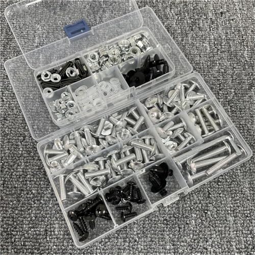 Karosserieschrauben Motorrad Verkleidung Windschutzscheibe Schrauben Kit Für VFR1200F VFR800F X-ADV XL750 TRANSALP VFR 1200X 800F DCT Mutter Clips Körper Muttern(Silver) von FIGULI