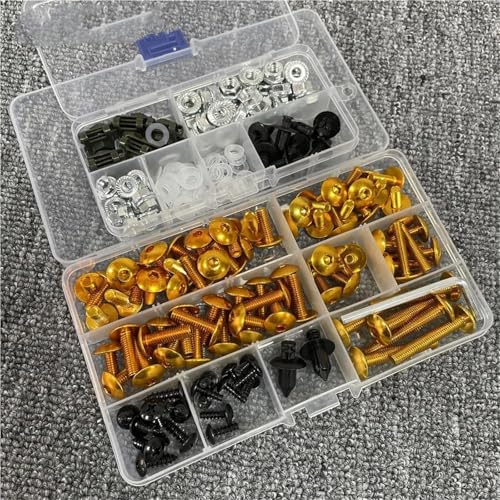 Karosserieschrauben Motorrad Verkleidung Windschutzscheibe Schrauben Kit Für VFR1200F VFR800F X-ADV XL750 TRANSALP VFR 1200X 800F DCT Mutter Clips Körper Muttern(Yellow) von FIGULI