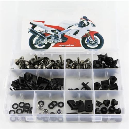 Karosserieschrauben Motorrad Verkleidung Windschutzscheibe Schrauben Kit Für Yamaha R1 YZF-R1 1998 1999 2000 2001 Mutter Clips Körper Muttern Zubehör(Metallic) von FIGULI