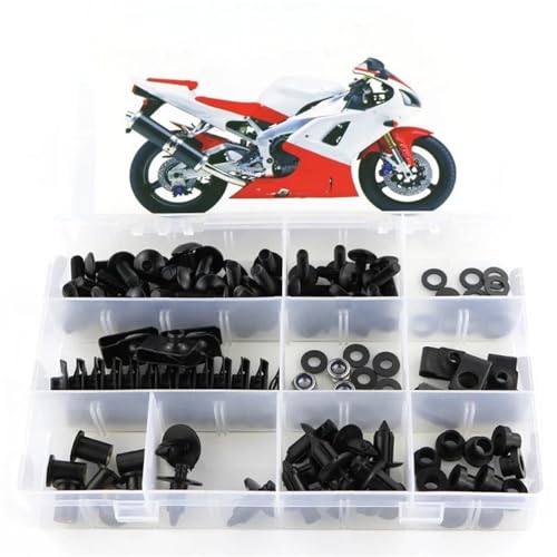 Karosserieschrauben Motorrad Verkleidung Windschutzscheibe Schrauben Kit Für Yamaha R1 YZF-R1 1998 1999 2000 2001 Mutter Clips Körper Muttern Zubehör(Nero) von FIGULI