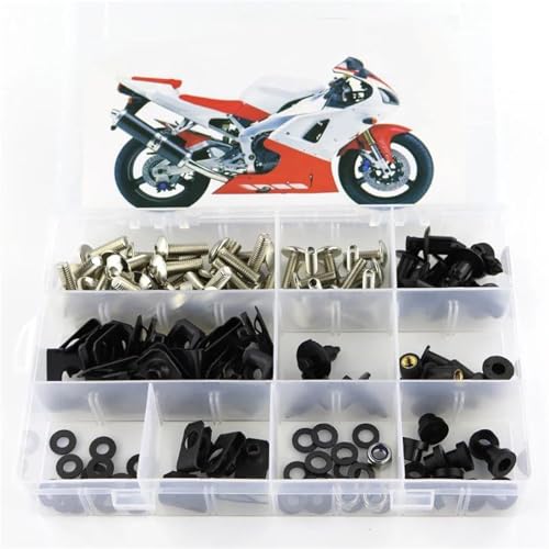 Karosserieschrauben Motorrad Verkleidung Windschutzscheibe Schrauben Kit Für Yamaha R1 YZF-R1 1998 1999 2000 2001 Mutter Clips Körper Muttern Zubehör(Silver) von FIGULI