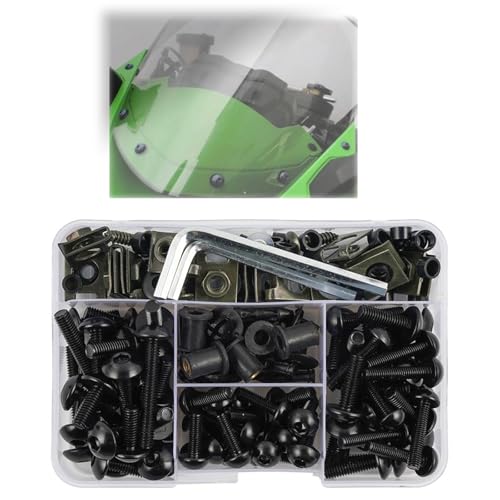 Karosserieschrauben Motorrad-Verkleidungsbolzen, Schraubenmutter-Clip-Kit Für Yamaha YZ250F YZ250 YZ250FX YZ250X YZ450F YZ450FX YZ 250 250F 250FX 250X 450F 450FX Motorradzubehör(Nero) von FIGULI