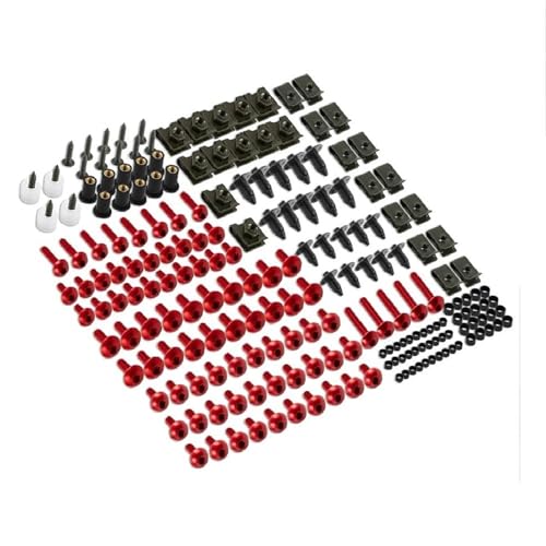 Karosserieschrauben Motorrad-Verkleidungsschraubensatz Für YAMAHA YZF R1 R15 R25 R3 R6 R125 R15 R25 MT03 MT07 MT09 MT10 FZ07 FZ09 Motorradteile Windschutzscheibenbefestigungen, Schraubensatz(Rosso) von FIGULI