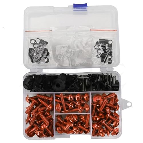 Karosserieschrauben Motorrad Voll Verkleidung Schrauben Kit Für CB599 CB600F CB919 Cb900f HORNET CB400F CB125F CB500 F/X Komplette Verkleidung Clips Muttern(Orange) von FIGULI