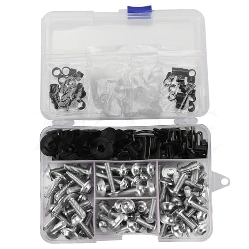 Karosserieschrauben Motorrad Voll Verkleidung Schrauben Kit Für CB599 CB600F CB919 Cb900f HORNET CB400F CB125F CB500 F/X Komplette Verkleidung Clips Muttern(Silver) von FIGULI