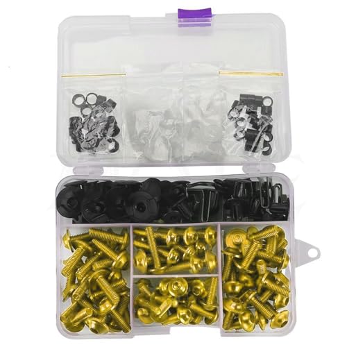 Karosserieschrauben Motorrad Voll Verkleidung Schrauben Kit Für CB599 CB600F CB919 Cb900f HORNET CB400F CB125F CB500 F/X Komplette Verkleidung Clips Muttern(Yellow) von FIGULI