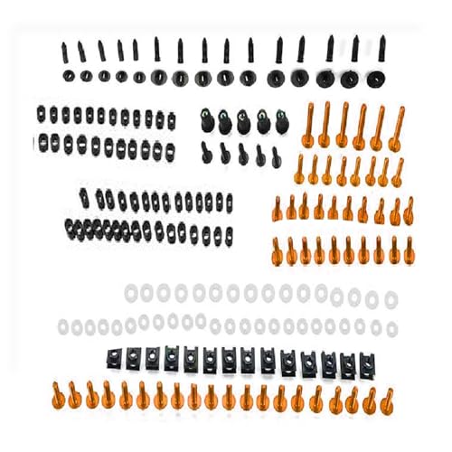 Karosserieschrauben Motorrad-Vollverkleidungsschrauben-Set, Komplette Verkleidungsklammern Und Muttern Für Yamaha VMAX 1200 NMAX125 155 TMAX500 530 560 XMAX125 200 250 300 400(Orange) von FIGULI