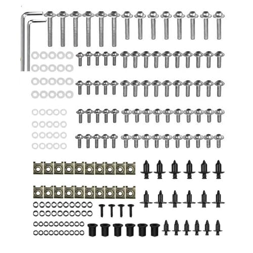 Karosserieschrauben Motorrad Vollverkleidungsschraubensatz Für CBR600RR CBR600 F2 F3 F4 F4I F5 CBR1000RR CBR 1000 Komplettverkleidungsclips Muttern(Silver) von FIGULI