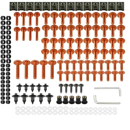 Karosserieschrauben Motorrad Vollverkleidungsschraubensatz Für Für Ninja ZX-12R ZX-14 ZX-14R ABS ZX12R ZX14 ZX14R Z H2 SE ZH2 Komplettverkleidungsclips Muttern(Orange) von FIGULI