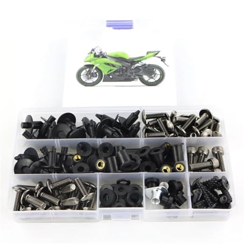 Karosserieschrauben Motorrad Vollverkleidungsschraubensatz Verkleidungsclips Schrauben Stahl Für ZX6R ZX-6R ZX6RR ZX-6RR 2009 2010 2011 2012 Motorradzubehör(Metallic) von FIGULI
