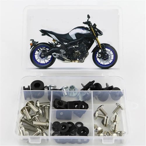 Karosserieschrauben Motorradmodifizierte Teile Für Yamaha MT-09 MT09 2018 2019 2020 Windschutzscheibenschrauben Motorradverkleidungsschraubensatz(Silver) von FIGULI